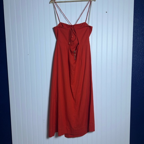 Free People Francesca Midi Dress Size XL NWT Open, tie-back side slit unlined - Picture 9 of 14